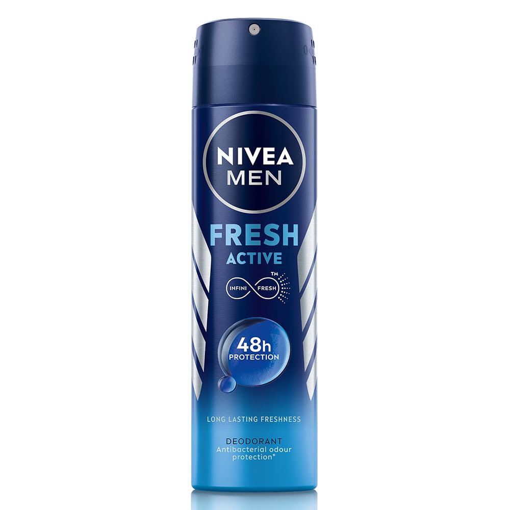 Nivea Men Fresh Active deodorant spray on a white background