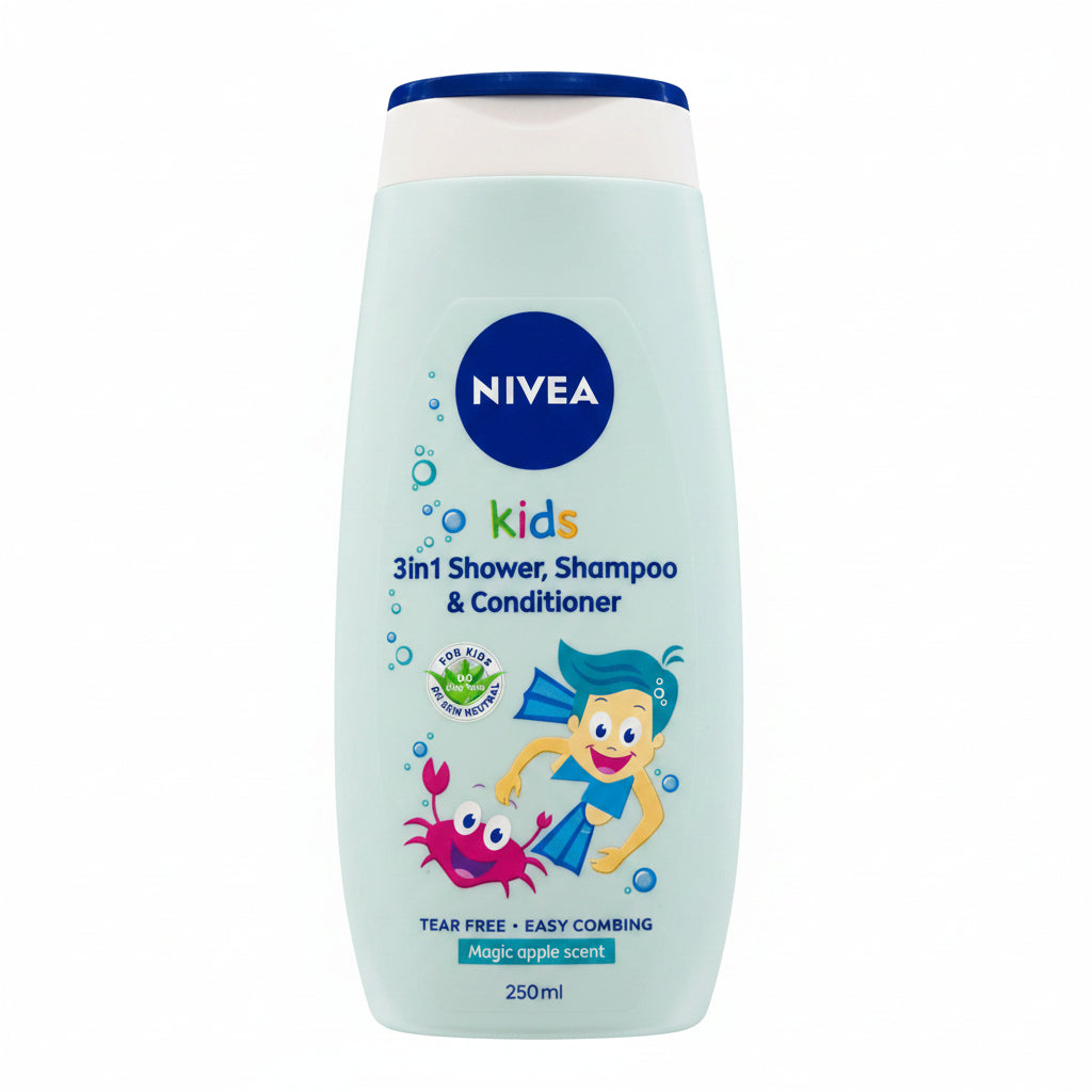 NIVEA - KIDS - Magic Apple - 3 in 1 Shower - Shampoo & Conditioner - 250ml