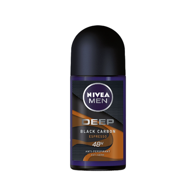 Nivea - Deep - Black Carbon - Espresso - 48H - For Men - Deodorant Roll-On - 50 ML(1.7 fl)