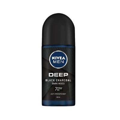 Nivea - Deep - Black Charcoal - Deepwood - 72H - For Men - Deodorant Roll-On - 50 ML(1.7 fl)