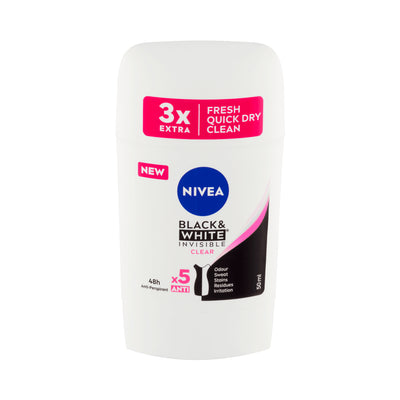 Nivea Women - Black & White - Invisible Clear - Anti-Perspirant - Deo Stick - 50 ml / 1.7 oz