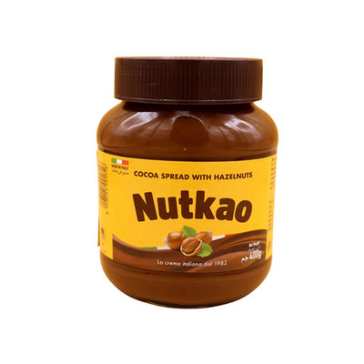 Nutkao - Cocoa and Hazelnut Spread - 400g - Glass Bottle