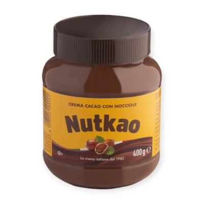 Nutkao - Cocoa and Hazelnut Spread - 400g - Glass Bottle