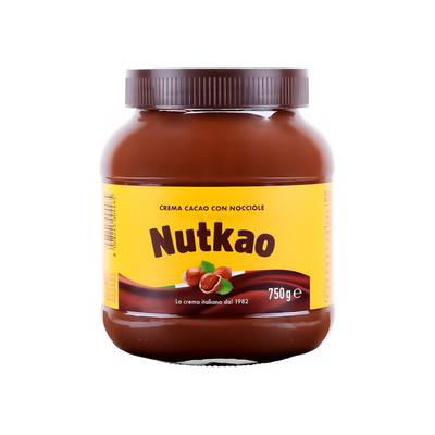 Nutkao - Cocoa and Hazelnut Spread - 750g - Glass Bottle
