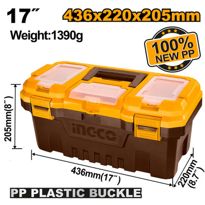 INGCO -  17" Plastic tool box plastic buckle PBX1701