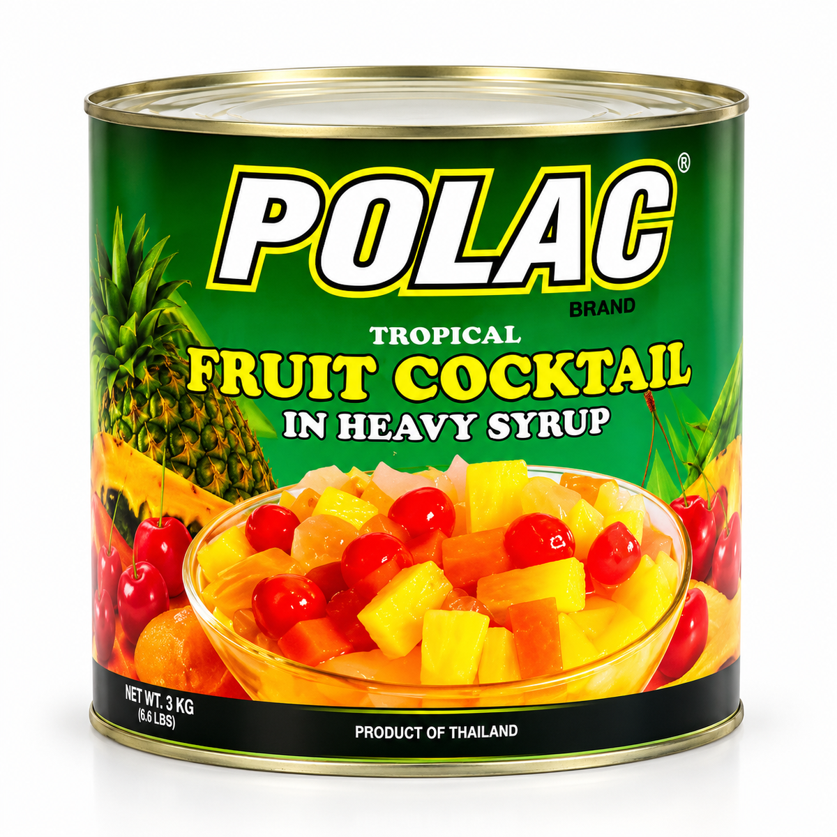 POLAC Tropical Fruit Cocktail in Heavy Syrup – 3 KG Tin - Thailand