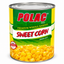 A can of POLAC Premium Whole Kernel Sweet Corn on a clean white background.