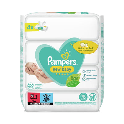 Pampers - New Baby - Baby Wipes x200 - 0% Alcohol & Perfume