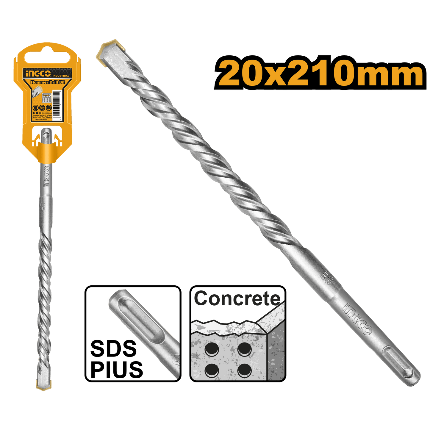 INGCO -  SDS plus hammer drill 20*210mm DBH1212001