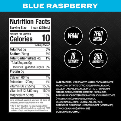 Prime Hydration - Blue Raspberry - Energy Drink - Zero Sugar - 330 ML (12 Pack)