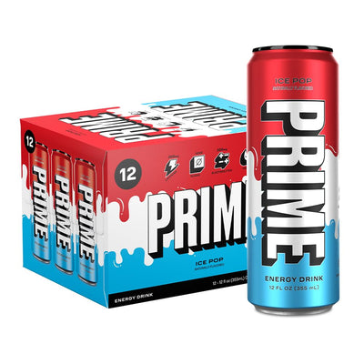Prime Hydration - Energy Drink - Zero Sugar - Ice Pop - 330 ML (12 Pack)