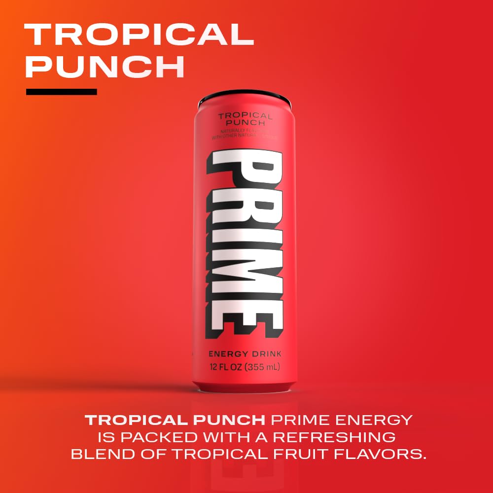 Prime Hydration - Energy Drink - Zero Sugar - Tropical Punch - 330 ML (12 Pack)