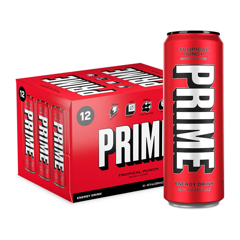 Prime Hydration - Energy Drink - Zero Sugar - Tropical Punch - 330 ML (12 Pack)