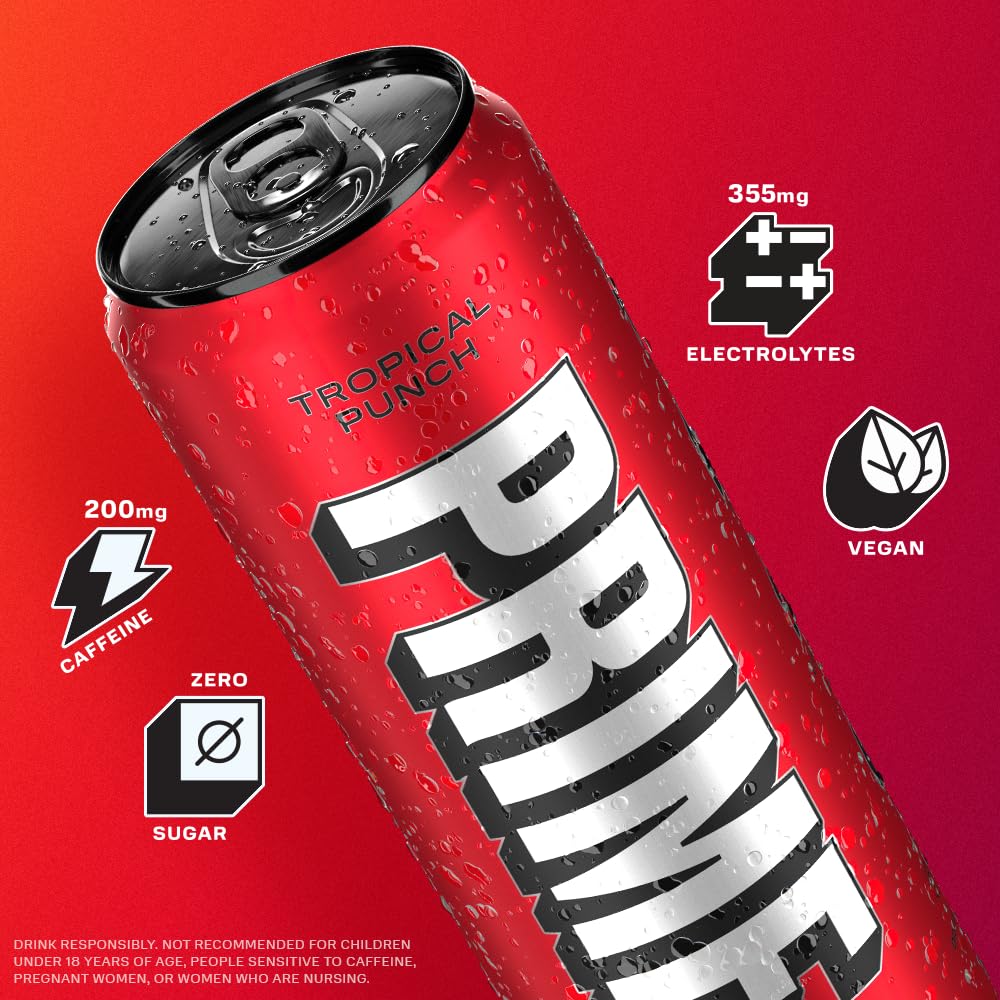 Prime Hydration - Energy Drink - Zero Sugar - Tropical Punch - 330 ML (12 Pack)
