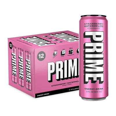 Prime Hydration - Strawberry Watermelon - Energy Drink - Zero Sugar - 330 ML (12 Pack)