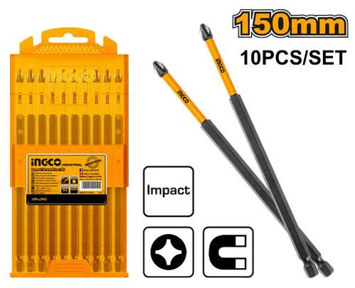 INGCO -  Impact screwdriver bits ph2 150mm 10pcs SDBIM11PH263