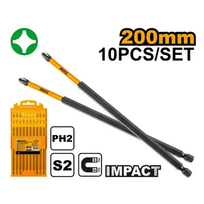 INGCO -  Impact screwdriver bits ph2*200mm 10 pcs SDBIM11PH285