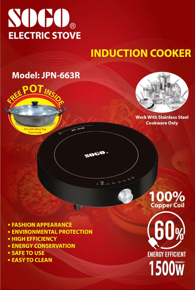 SOGO JPN-663R - Induction Cooker - 1500W - No Warranty