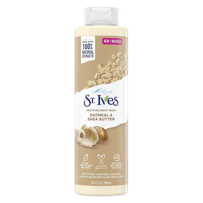 ST. Ives - Oatmeal & Shea Butter Body Wash - Moisturizing Body Wash for Sensitive and Dry Skin - 650 ml / 22 Fl. Oz.