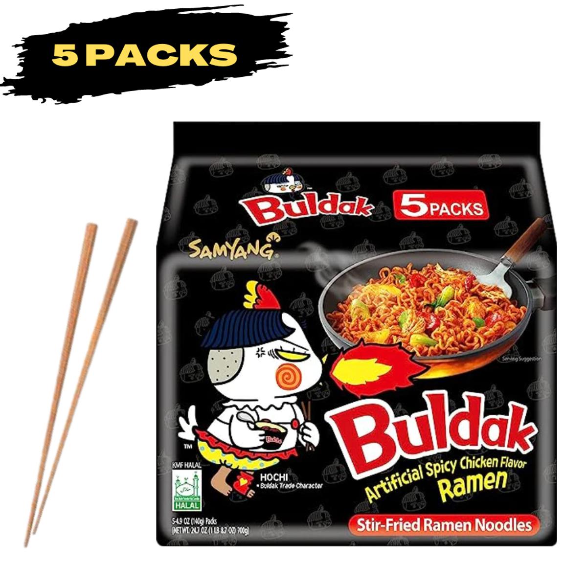 Samyang - Bulduk - Hot Chicken Ramen - Black - Noodles - 140G - Pack of 5