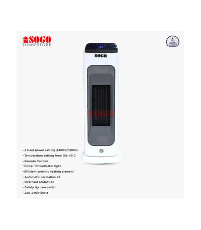Sogo - Ceramic Tower Heater Fan (JPN-77) - No Warranty - 2000W - White