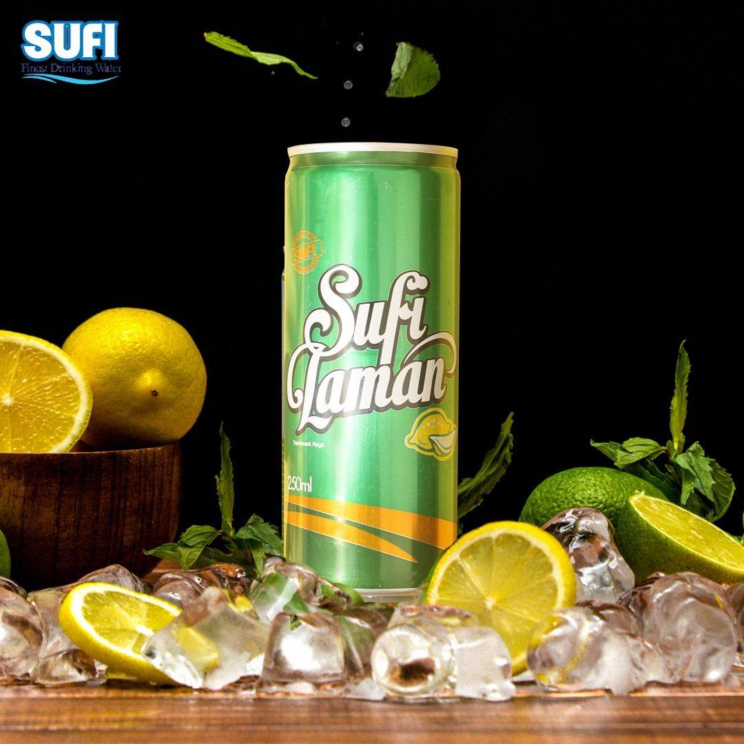 Sufi - Laman - Classic - Lemon - Flavored Soft Drink - 250 ML - 12 Cans - 1 Pack