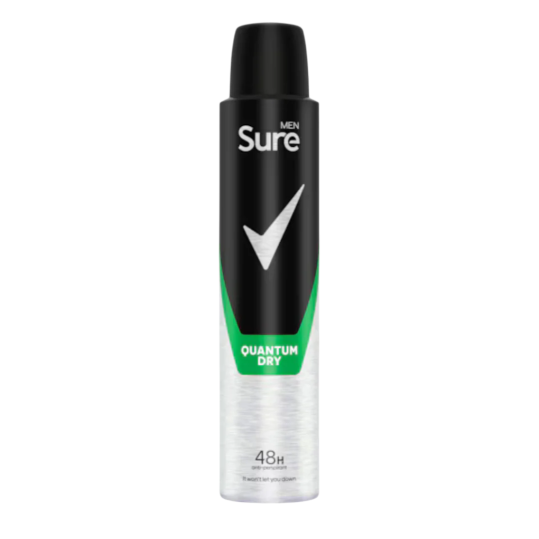 Men SURE - QUANTUM DRY - Deodorant Body Spray for Men - ( 1X6 ) 200ml