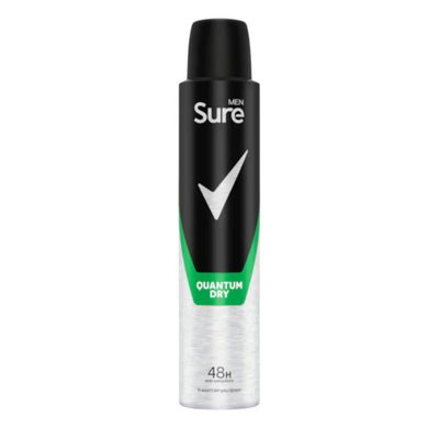 Men SURE - QUANTUM DRY - Deodorant Body Spray for Men - ( 1X6 ) 200ml