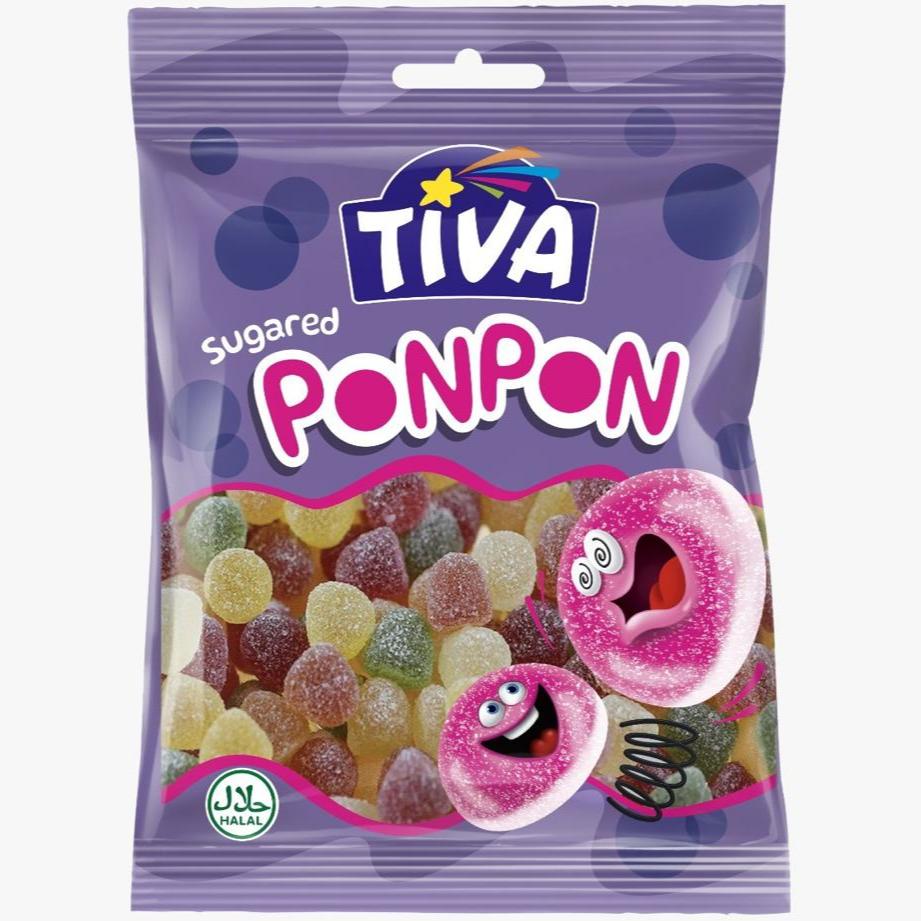 TIVA - Sugared Ponpon Jelly - 80g - 72-Pack Carton