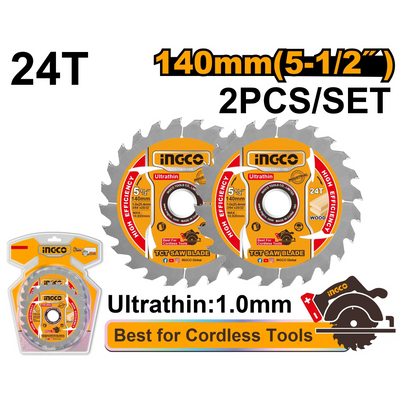INGCO -  Ultra-thin TCT saw blade set 2pcs set TSB1403