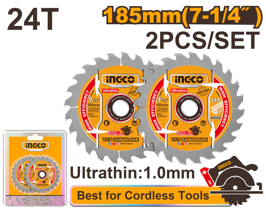 INGCO -  Ultra-thin TCT saw blade set  TSB1853