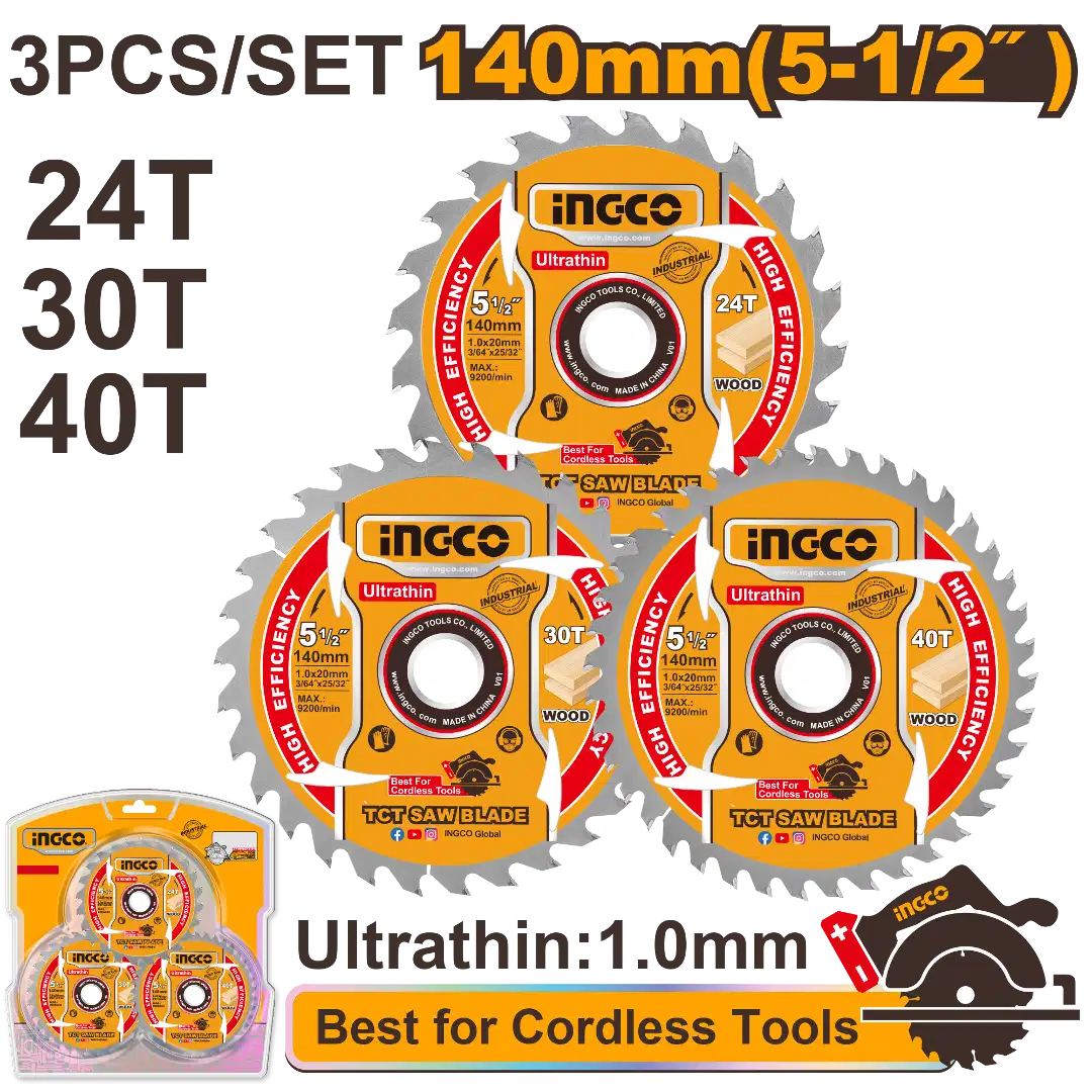 INGCO -  Ultra-thin TCT saw blade set  TSB4003