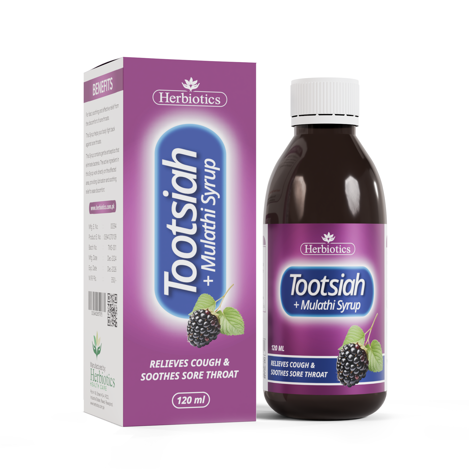 Herbiotics - Toot Siah+Mulathi - Syrup - 120ml - Respiratory Support