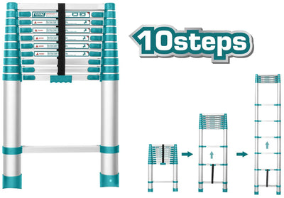 Total 3.18m Aluminum Telescopic Ladder | THLAD08101 | Jodiabaazar.com