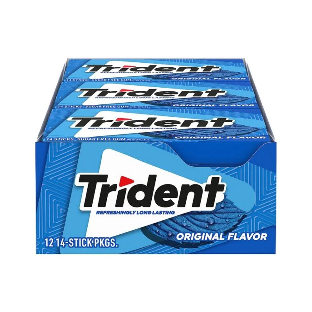 Trident - Sugar Free Gum - 12 Packs x 14 Pieces (168 Total Pieces) - Original Flavor