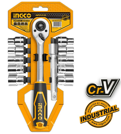 INGCO -  12 Pcs 1/2" socket set  HKTS12122