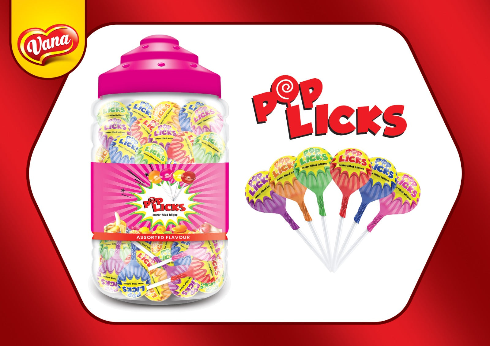 VANA - PopLick's - 1600gm - (100 Pieces Jar) - 12 CT