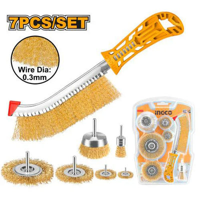 INGCO -  wire brush set 7pcs set WB10071