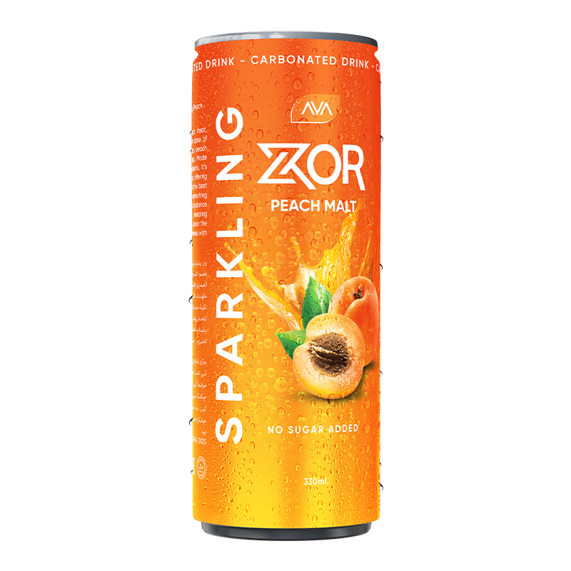 ZOR - Malt Drink - 330 ml x 12 - Peach Flavor - No Extra Sugar