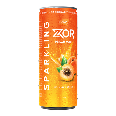 ZOR - Malt Drink - 330 ml x 12 - Peach Flavor - No Extra Sugar