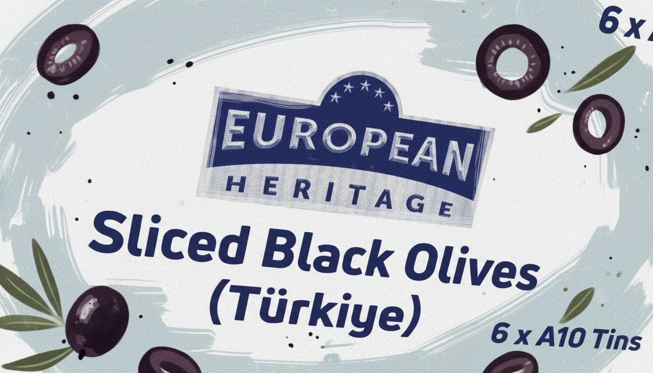 European Heritage - Sliced - Ripe Black Olives - 3000 GM (1560g Drained Weight)