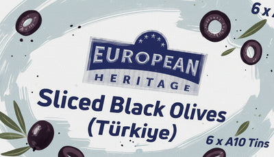 European Heritage - Sliced - Ripe Black Olives - 3000 GM (1560g Drained Weight)