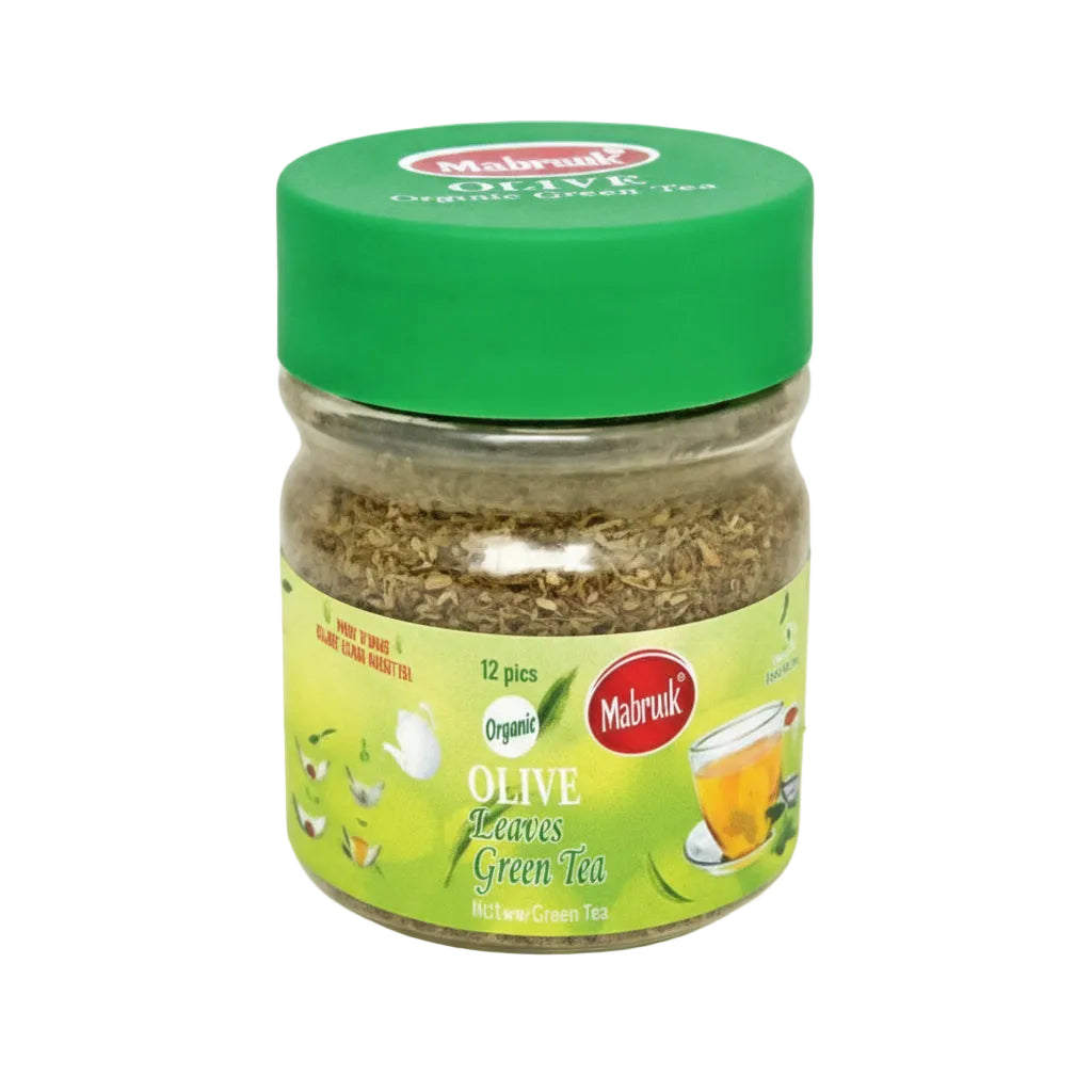Mabrook - OLIVE LEAF GREEN TEA - 125gm Jar / 12 Pcs per Carton