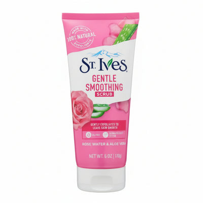 St. Ives - GENTLE SMOOTHING SCRUB - ROSE WATER & ALOE VERA - 170g - 6 pcs box packing - USA
