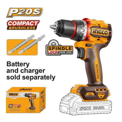 INGCO - Compact Brushless Cordless Drill - Item No. CDLI 205581 Industrial