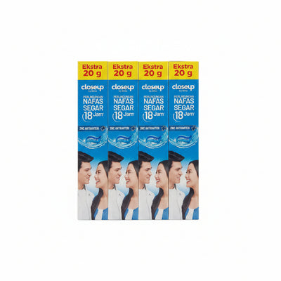 closeup - Icy White - TOOTH PASTE - PERLINDUNGAN NAFAS SEGAR 18 JAM - ZINC ANTI-BACTERIAL - Extra 20g - 160+20g