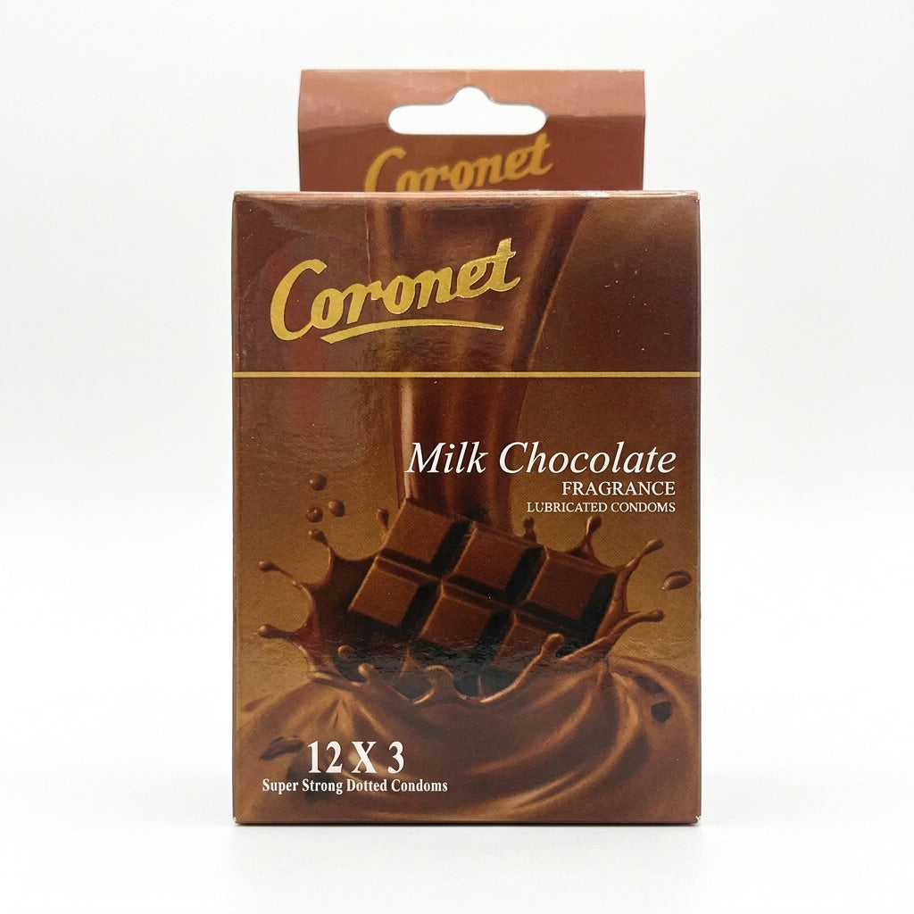 Coronet - CONDOMS DOTTED - MILK CHOCOLATE FRAGRANCE - 12X3=36 PCS
