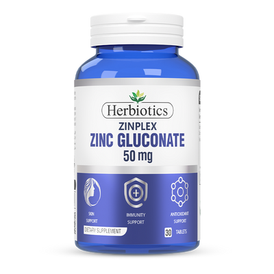 Herbiotics - Zinplex - Supplement - 50MG - Zinc Gluconate