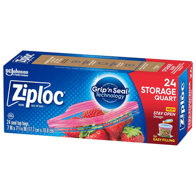 Ziploc - Storage Bags - Easy Open Tabs - 24Ct Quart