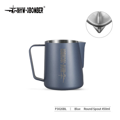 Coffee Cartel - MHW3 Bomber - Milk Pitcher-450ml - Prussian Blue, Stainless Steel, Version 3.0 - P3026BL